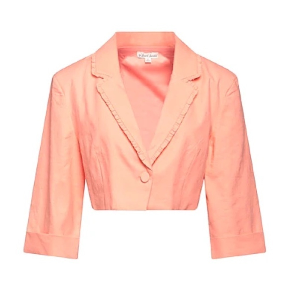 NWT For Love & Lemons Pink Linen Blend Cropped Blazer Sz M - Picture 10 of 10
